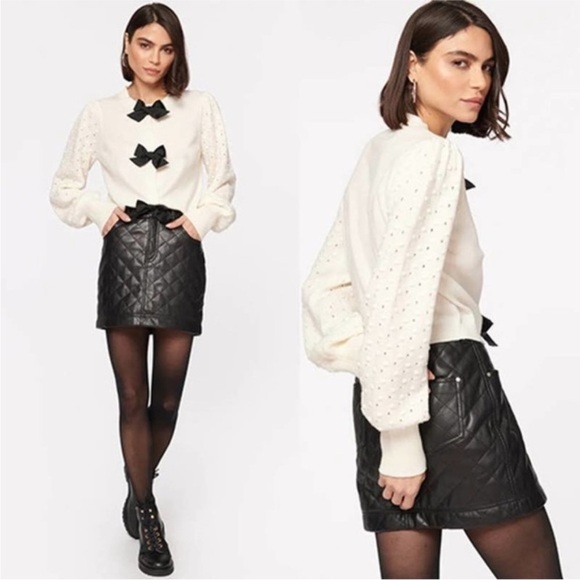 Cami NYC Black “Macy” Quilted Faux Leather Mini Skirt Size 2 New Without Tags! - Picture 1 of 10